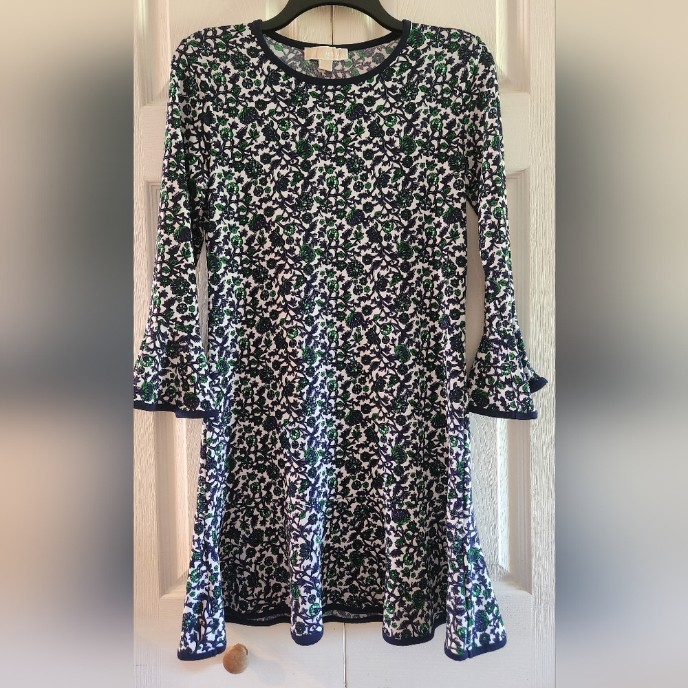 Michael Kors Dress Mini Floral Ruffle Flare Petite S